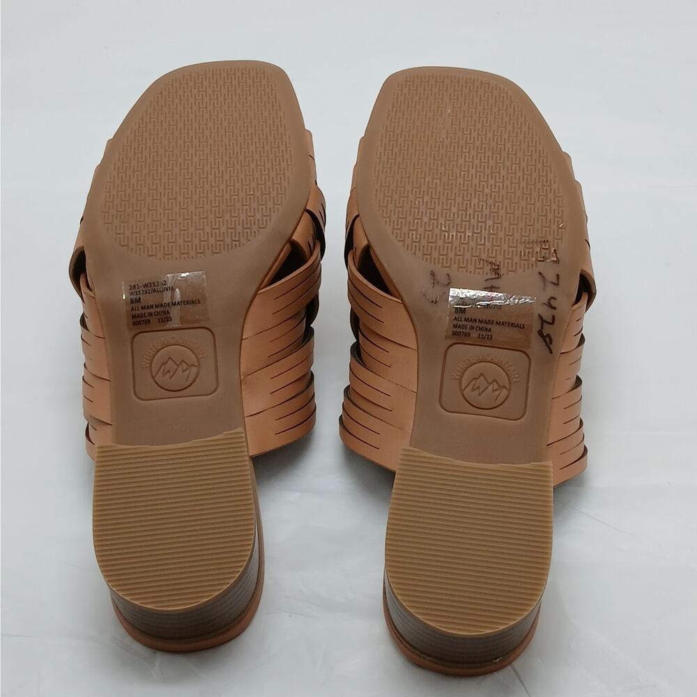 White Mountain Women's Sandals Slides Size 8M Brown Slip On Minimalist Shoes - Picture 11 of 11